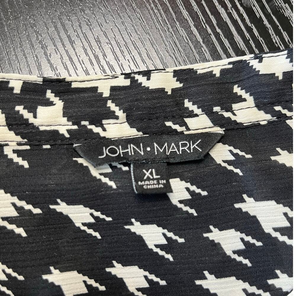 John Mark Boho Sheer Patchwork Houndstooth Long B… - image 15